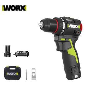 WORX WU135 무선 전기 드릴 12V 50Nm 1800rpm 스마트 클러치 자동 정지 2단 속도 조절 금속 가공 가정용 전