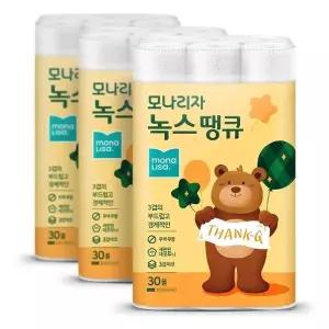 [모나리자] 녹스 땡큐 화장지 30m 30롤 3팩