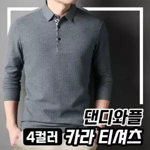 카라티 4color 댄디와플 남성 티셔츠 카라 절기 간