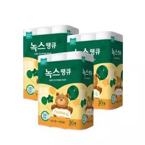 모나리자 녹스 땡큐 3겹 30m 30롤 x 3팩 화장지 휴지 두루마리_JS