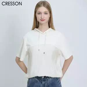 [크레송(CRESSON)] 배색 후드 반팔 티셔츠 (택가격:158000원)