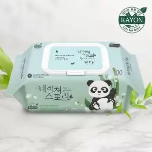 대용량 엠보싱 판다 물티슈 캡형 100매 10팩