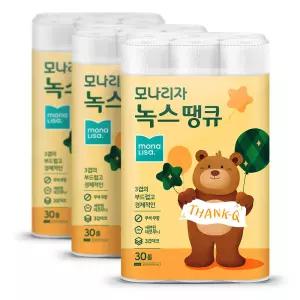 모나리자 녹스 땡큐 화장지 3겹 30m 30롤 3팩
