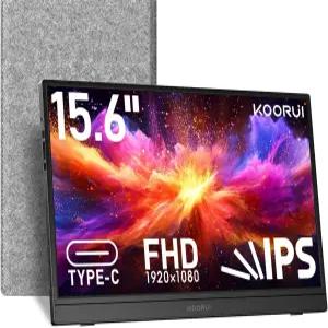 15.6인치 휴대용 모니터 FHD 1080P IPS 외부 디스플레이 USB-C 및 미니 HDMI 연결 지원 노트북·PC용 보조