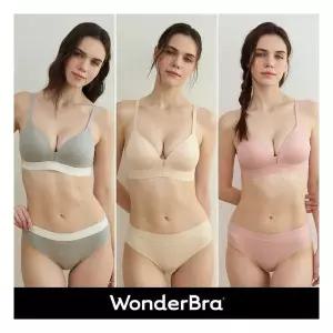 Wonderbra 볼륨스포츠 아웃밴드 브라팬티 6종 멜란지그레이+핑크+라이트베이지 WBW6O010203T 812418