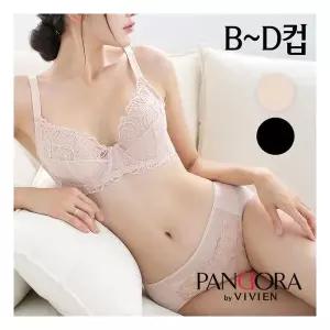 {백화점 상품} [비비안]B/C/D컵 시스루 올레이스 홑겹 와이어브라팬티2종(PB7165)75B-90D 496246