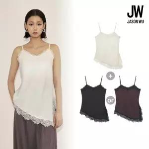 제이슨우 26FW Boudoir 새틴 레이스 슬립 캐미솔 2종 (아이보리 공통 + 블랙 or 브라운 택1)
