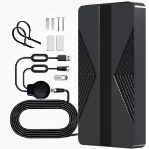 dmb안테나 6000마일 HDTV TV 안테나 1080P 실외 HD 8K 디지털 360  신호 증폭 부스터 35DBI 32.8피트 케이