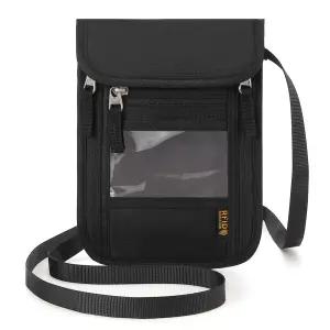 RFID 차단 여권 홀더 여행용 문서 정리함 남녀공용 블랙
