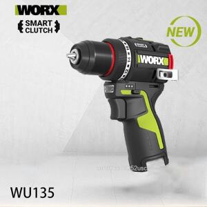 WORX WU135 무선 전기 드릴 12V 50Nm 1800rpm 주택 개선용 브러시리스 모터 목공 금속 가공 스마트 클러치