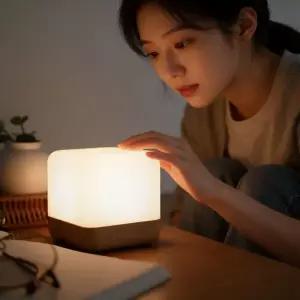 신생아 수유등 취침등 우드큐브 플립타이밍 무드등 야간 등 수면