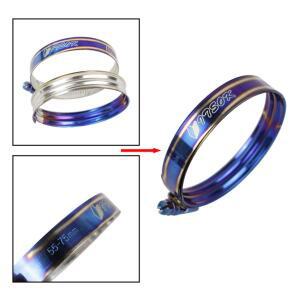 T-볼트 호스 클립 클램프 37mm-102mm 스테인레스 스틸 조절 파이프 고정 범용 티타늄 블루 2 대 1