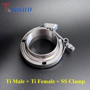 32-127mm 티타늄 배기 파이프 플랜지(수형+암형) V-밴드 플랜지  스테인리스 스틸 클램프 튜브 커넥터 포함