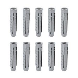 Uxcell 24피스 10mmX50mm 플라스틱 확장 파이프 컬럼 콘크리트 앵커 벽 플러그 그레이 홈 가든 DIY 응용 프