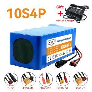 36V 42V 10S4P 100Ah 18650 고용량 전력 750W 전기 자동차 자전거 스쿠터 벨트 30A BMS용 리튬 배터리 팩