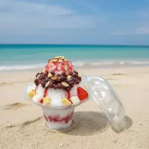 커피숍 카페 디저트 원형빙수 뚜껑컵세트 50개