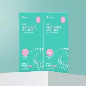 좋은느낌 화이트 팬티라이너 순면커버 대용량 롱 75매 2팩 MNS