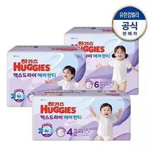 [하기스][1박스]하기스 2024 NEW맥스드라이 에어 팬티형 기저귀 4~6단계 택일