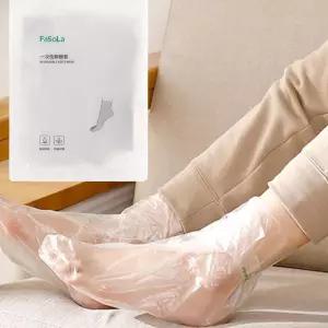 발 관리 일회용 풋 크림 보습 흡수 비닐 양말 100매 77EC6