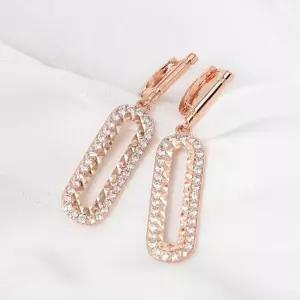 란우 14K 금침 로즈골드 원터치 링 큐빅 드 선물 여성