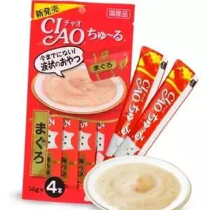 이나바 챠오츄르 참치 간식 4개입 고양이 습식 츄르형 파우치