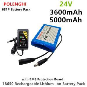 POLENGHI 6S1P 배터리 팩 24V 3600-5000mAh 18650 충전식 리튬 이온 팩BMS 보호 포함