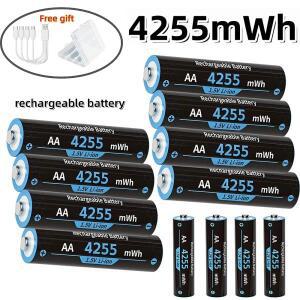 2025NEW 1.5V AA 충전식 배터리 4255mWh 타입-C USB 리튬 리모컨 장난감 케이블 포함