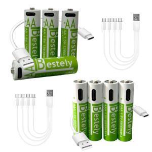 충전식 AA 배터리 13600mAh & USB 타입 C 케이블 포함 리튬이온 1.5V 장수명 저자기방전