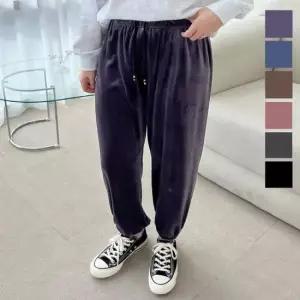 여성 벨로아 벨벳 스타일 밴딩 조거팬츠 트레이닝바지
