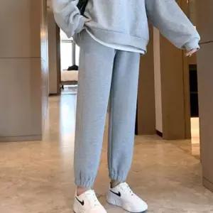 편한 여성 작은체크무늬 트레이닝 조거 팬츠 바지