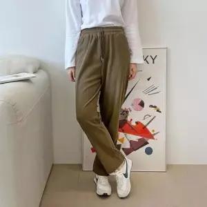 따뜻한 일상 기모 골덴 바지 여성 배기 팬츠 바지