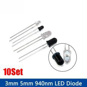 10 쌍 3mm 5mm 940nm LED 적외선 이미 터 및 IR 수신기 다이오드 송신기 F3 F5 301A Arduino 용