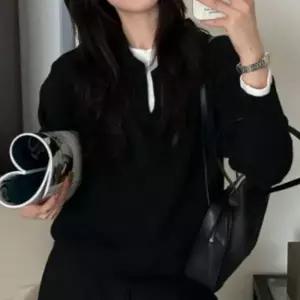 차분핏 데일리 카라 니트 반팔카라니트 니트티 여성니트