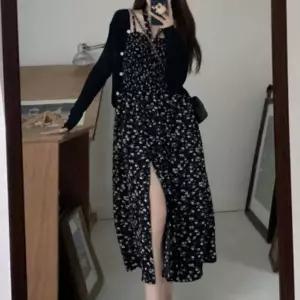 블랙 데일리 세로 골지 가디건 레이디 니트 가디건 긴팔 아우터