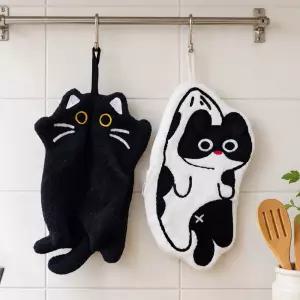 고양이 극세사 핸드 타월 2종 수건 생활 감성 소품