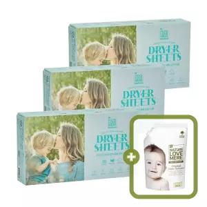 네이쳐러브메레 향기톡톡 아기 건조기시트 40매 3개 [GIFT] 아기 유연제 리필 오리지널향 500ml 1팩