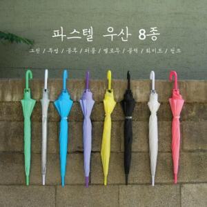 파스텔 우산 투명 컬러 자동 장우산 학생