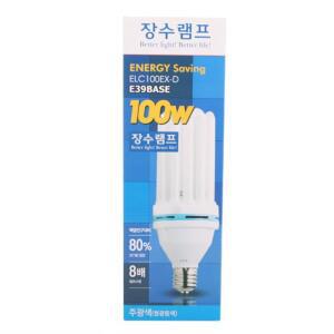 장수내장형램프 100W 주광색 삼파장 삼파장전구 LED전구 100W형광등