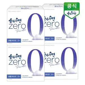 순수한면 생리대 제로 슈퍼롱  오버나이트 8P x 4팩