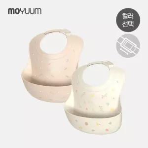 모윰 간편탈착 원터치버클 실리콘 자기주도 이유식 턱받이 스윗패턴 에디션 - 디자인 선택