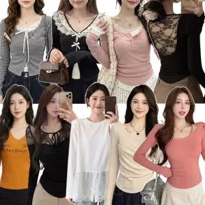 (도도한걸)여성티셔츠/니트/가디건/라운드/v넥/골지/후드/스퀘어/카라/롱/숏/크롭/미니/원피스/빅사이즈/박시/루즈핏/스퀘어넥