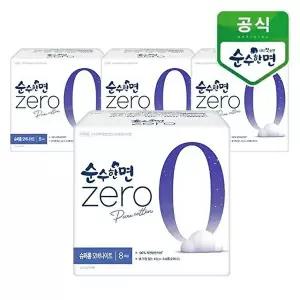 [깨끗한나라]순수한면 제로 순면커버 슈퍼롱 오버나이트 8P x 4팩
