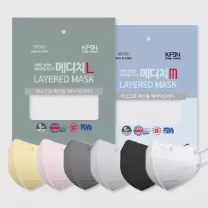 국산원자재 메디치 2D(4중) KF94 새부리형 마스크 100매(25매입X4팩)