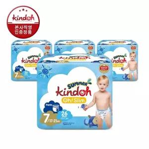 킨도 오슬림 썸머팬츠 팬티형 기저귀 7단계 특점보(17∼21kg) 26매x4팩