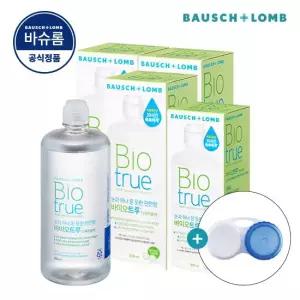 바슈롬 리뉴 바이오트루 500ml x 3개 + 바이오트루 300ml x 1개 소프트 렌즈 세척액 +렌즈 케이스)