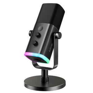 팟캐스트 녹음을 위한 피파인 USB/XLR 다이내믹 마이크, RGB 조명이 있는 PC 컴퓨터 게임 스트리밍 마이크, 음소거 버튼, 헤드폰 잭, 데스크톱 스탠드, YouTube-Am
