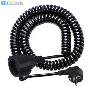 리드선 235810M EU 2핀 콘센트암 소켓 스프링 케이블이 220V250V 13A PVC 검은색 케이블 연장