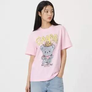 가니 26SS 초크핑크 테디 티셔츠 A1050074 868