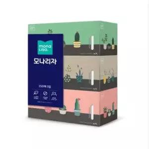 모나리자 미용티슈 250매 3개입 x 1팩