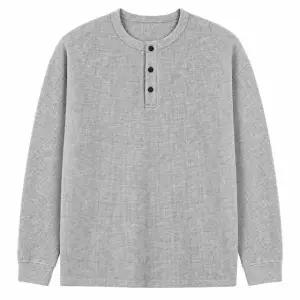 남성 데일리 와플 헨리넥 긴팔 티셔츠 ON-SHA-QWFLLAJM